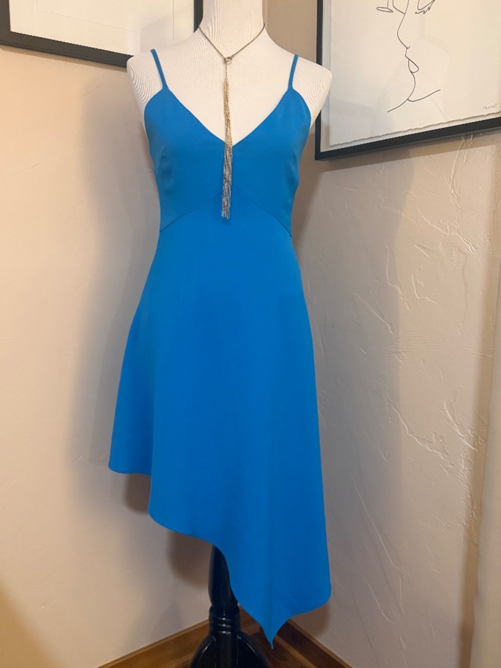 Alice + Olivia Ocean Blue Asymmetrical Dress